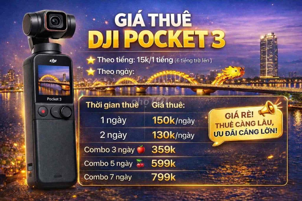 Dịch vụ cho thuê DJI Pocket 3 Combo Đà Nẵng. Dịch vụ tại Quận Cẩm Lệ Đà Nẵng được đăng bởi Văn tuấn Nguyễn hình 1
