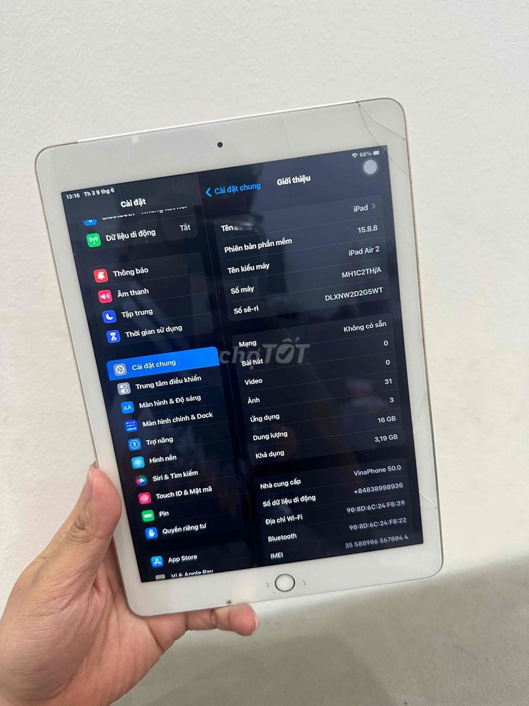 Apple iPad Air 2 16GB Vàng. Mua bán Máy tính bảng tại Quận Đống Đa Hà Nội được đăng bởi Ng Hoang Anh hình 1