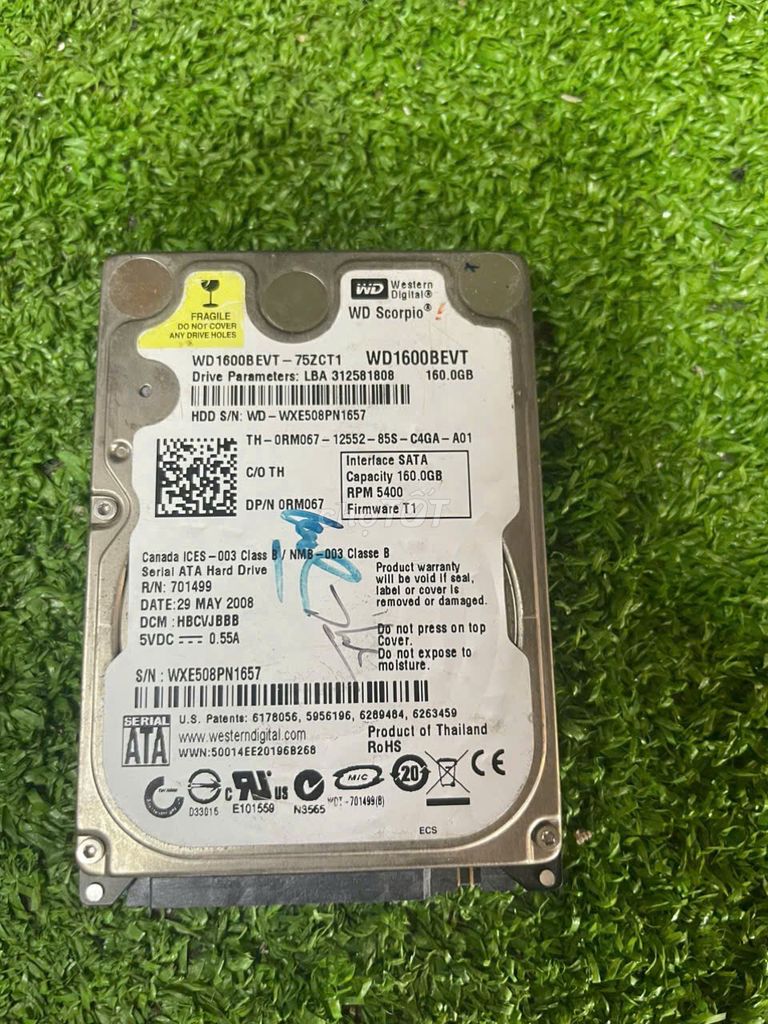Ổ cứng HDD Western Digital WD1600BEVT 160GB HƯ. Mua bán Linh kiện (RAM, Card...) tại Thành phố Thủ Đức Tp Hồ Chí Minh được đăng bởi KHO SỈ COMPUTER HCM hình 1