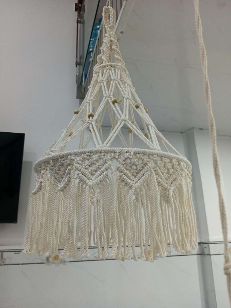 Chụp đèn Macrame Trắng kem. Mua bán Đèn tại Huyện Củ Chi Tp Hồ Chí Minh được đăng bởi Tên chưa cung cấp hình 1