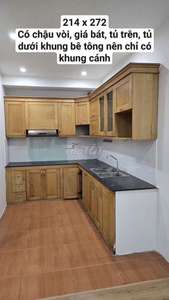 Tủ bếp gỗ chữ L 2m14x2m72. Mua bán Tủ, kệ gia đình tại Quận Hà Đông Hà Nội được đăng bởi Vũ văn khương hình 1