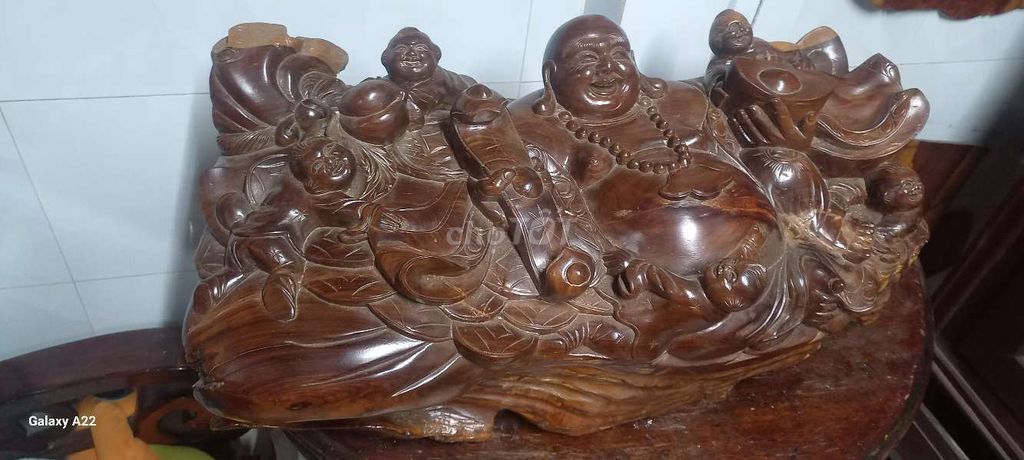 Tượng gỗ Phật Di Lặc . Mua bán Đồ sưu tầm, đồ cổ tại Huyện Bình Chánh Tp Hồ Chí Minh được đăng bởi an khang hình 1