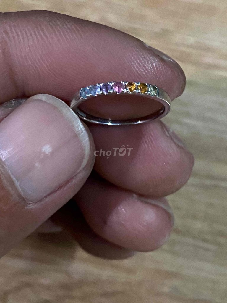 nhẫn k10wg vàng trắng size 13mm