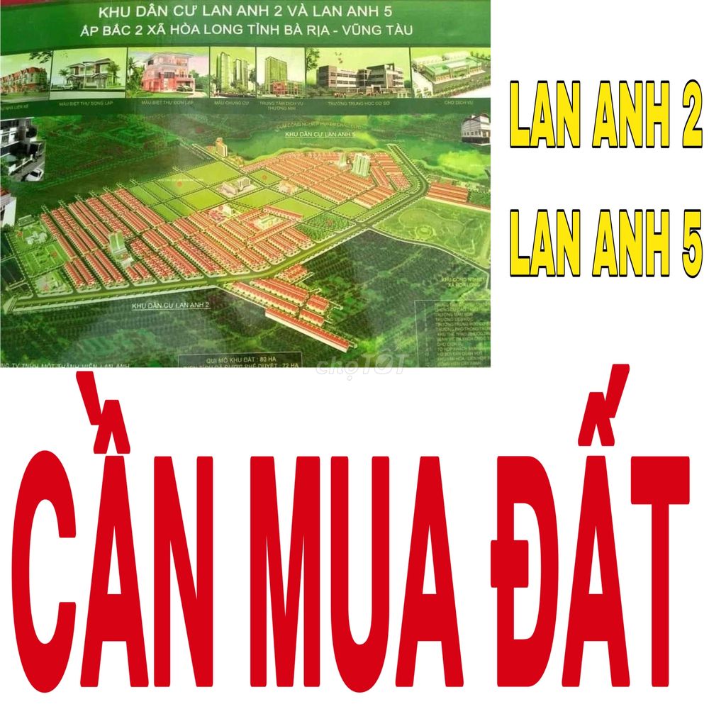 CẦN BÁN LÔ ĐẤT LAN ANH 2 HOÀ LONG, BÀ RỊA . DIỆN TÍCH 100m2