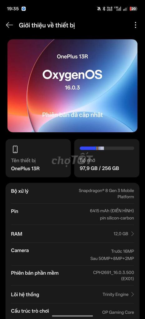 OnePlus Ace 5 256GB Xám. Mua bán Điện thoại tại Huyện Thạch Thất Hà Nội được đăng bởi Tuấn Nguyễn Quốc hình 1