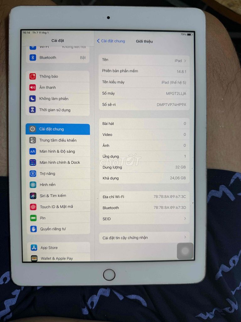 ipad gen 5 theo ông táo 32gb wifi