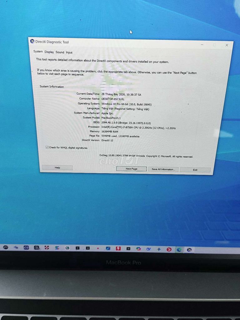 Apple MacBook Pro 2018 i7 16GB/256GB 15 inch. Mua bán Laptop tại Thành phố Bến Tre Bến Tre được đăng bởi Laptop giá rẻ hình 1