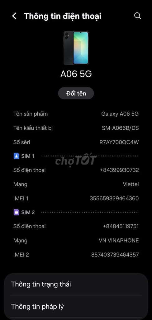 Samsung A06 5G  4/64GB giá thanh lý. Mua bán Điện thoại tại Huyện Na Rì Bắc Kạn được đăng bởi Thực Triệu hình 1