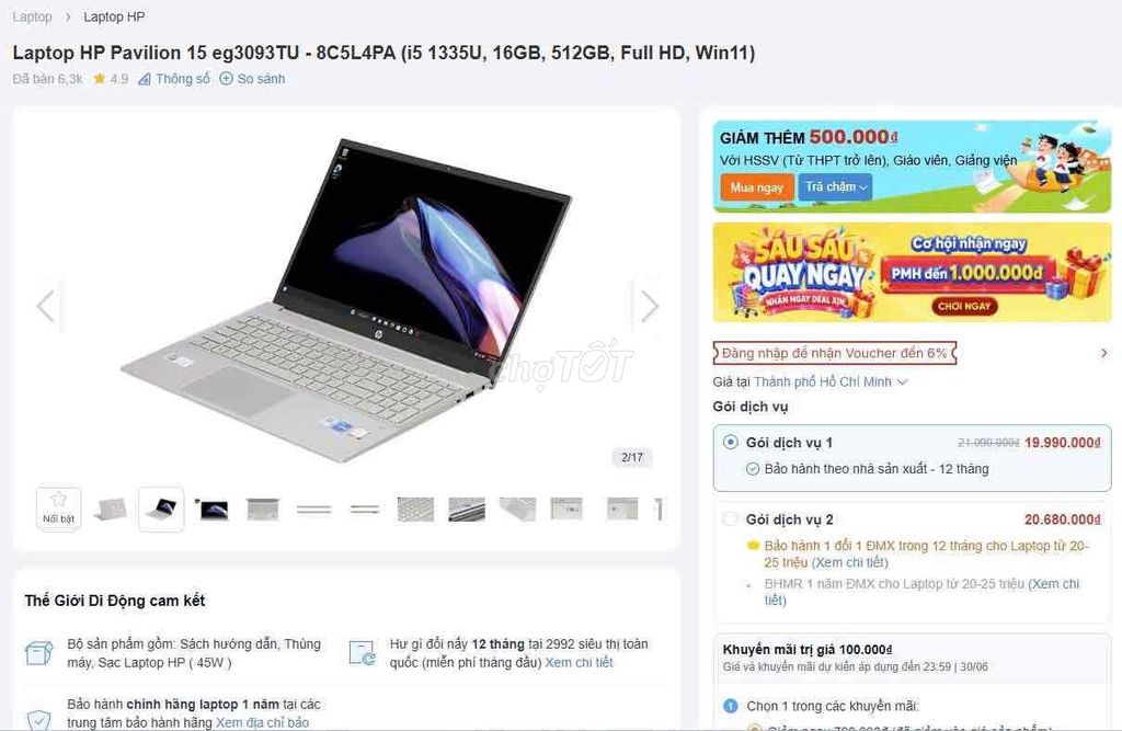 HP Pavilion 15 i5-1335U 15.6 inch 16GB/512GB. Mua bán Laptop tại Huyện Đông Anh Hà Nội được đăng bởi Đỗ Linh hình 1