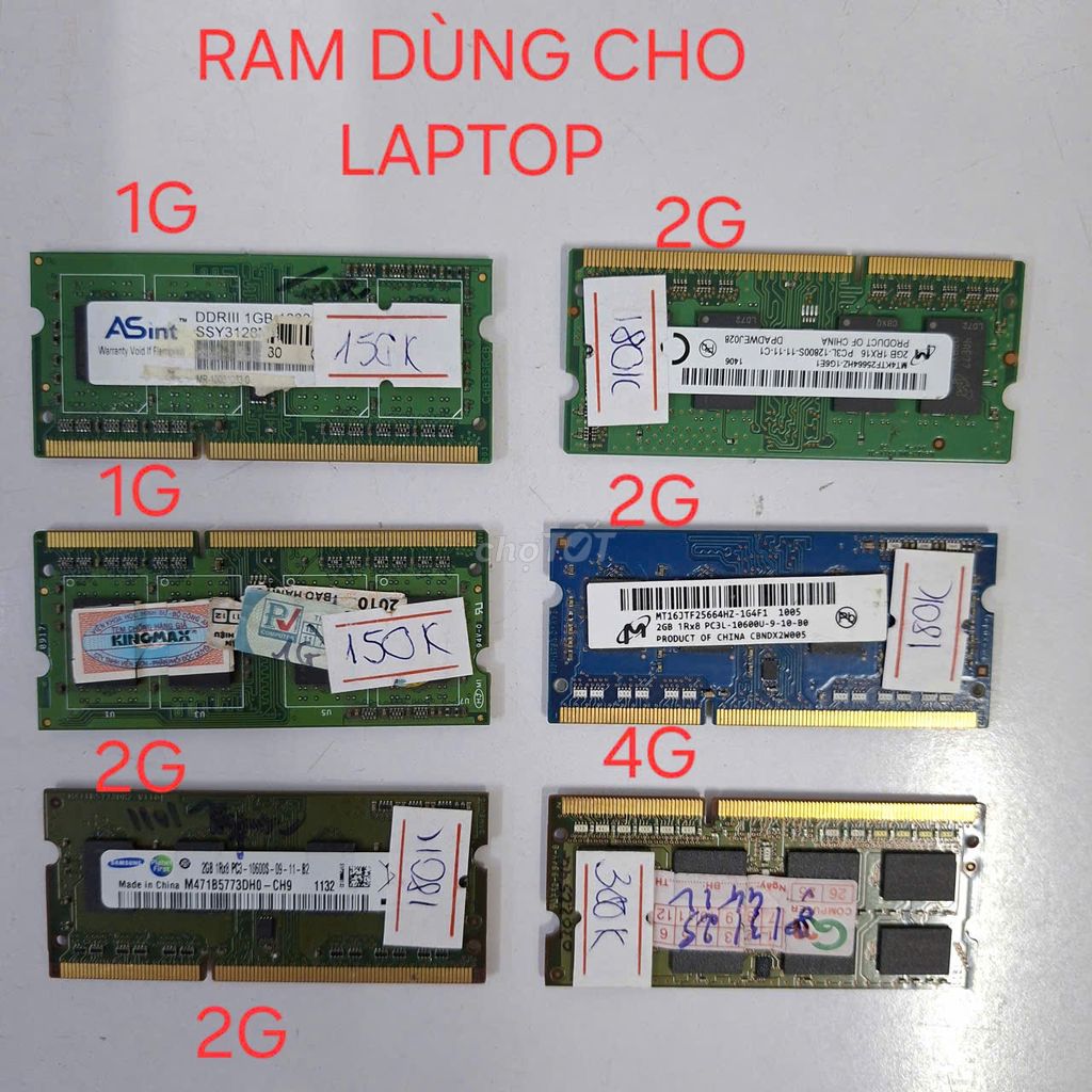 RAM laptop 1GB -2GB-4GB DDR3/DDR3L. Mua bán Linh kiện (RAM, Card...) tại Quận Tân Phú Tp Hồ Chí Minh được đăng bởi Vtech hình 1