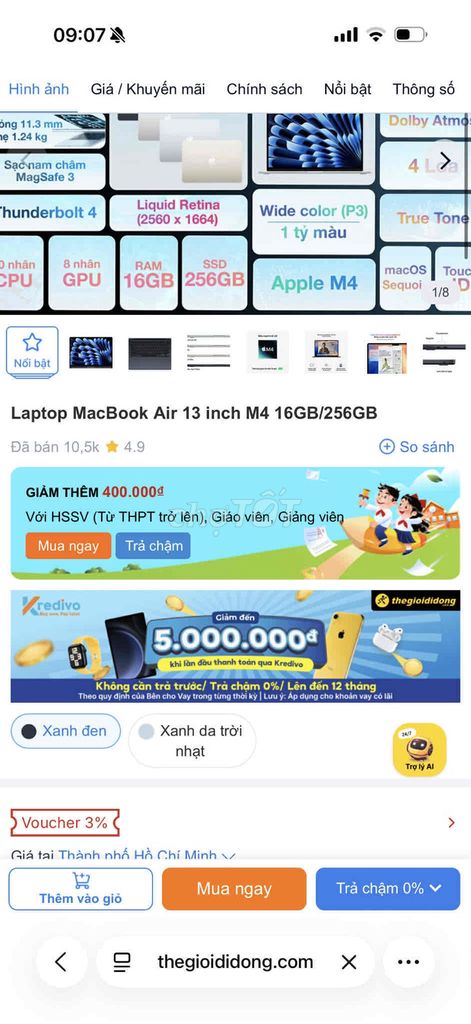 Apple MacBook Air 13 inch M4 16GB/256GB. Mua bán Laptop tại Huyện Hoài Đức Hà Nội được đăng bởi giang hoang hình 1