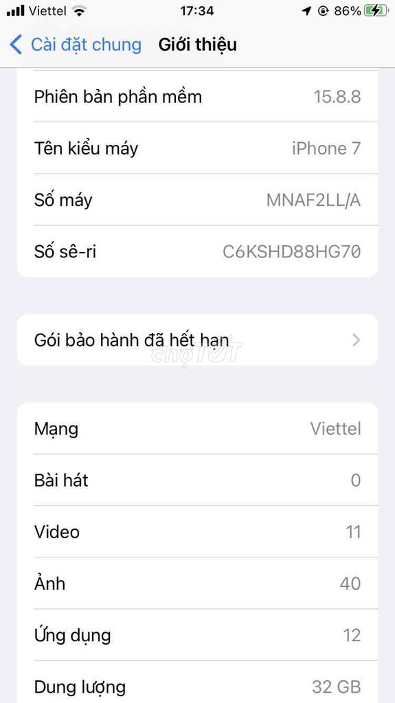 Apple iPhone 7 32GB Viettel 15.8.8. Mua bán Điện thoại tại Quận Gò Vấp Tp Hồ Chí Minh được đăng bởi Linh hình 1