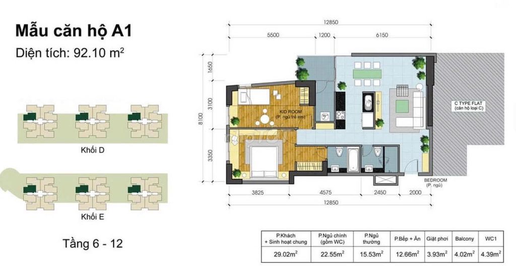 CH GÓC, VIEW SÔNG, BLOCK TM (chỉ 2 căn/tầng), 92 m2, 2PN, 2WC, SHR