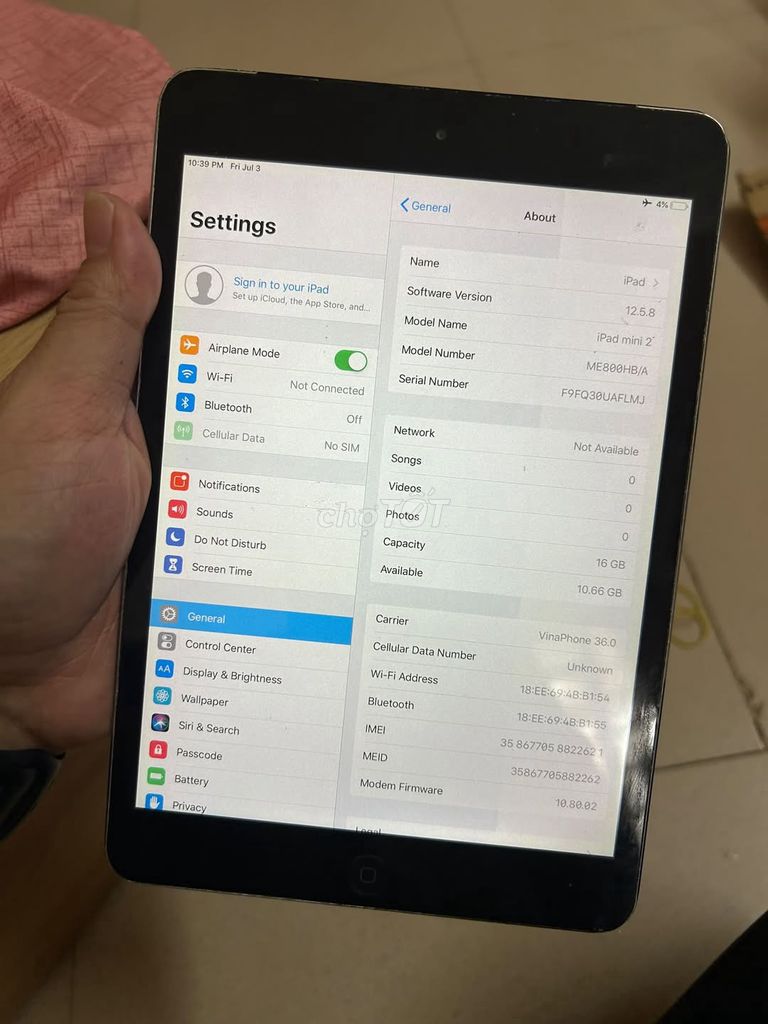 Apple iPad mini 2 Wifi 16GB Đen Đã sử dụng. Mua bán Máy tính bảng tại Quận Ba Đình Hà Nội được đăng bởi Hội Đồ Điện Tử hình 1