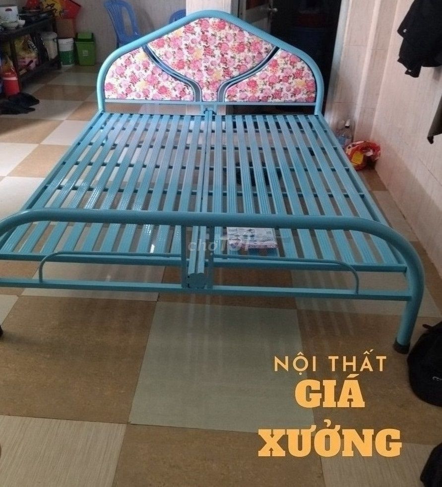 Giường ngủ sắt xanh dương - sẳn hàng 00-. Mua bán Giường, chăn ga gối nệm tại Huyện Củ Chi Tp Hồ Chí Minh được đăng bởi Nội Thất Giá Xưởng  hình 1