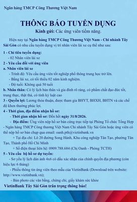 Ngân hàng TMCP Công Thương Việt Nam - Chi nhánh Tây Sài Gòn logo