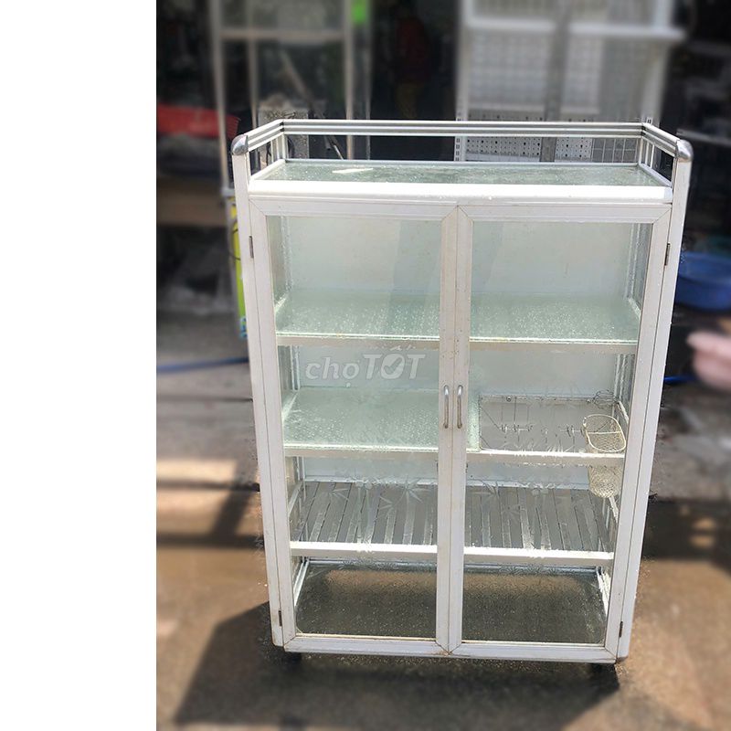 Tủ Bếp Nhôm Kính Trắng 80cm Đẹp 90%. Mua bán Tủ, kệ gia đình tại Quận Tân Bình Tp Hồ Chí Minh được đăng bởi Hiếu Nội Thất Thanh Lý Online  hình 1