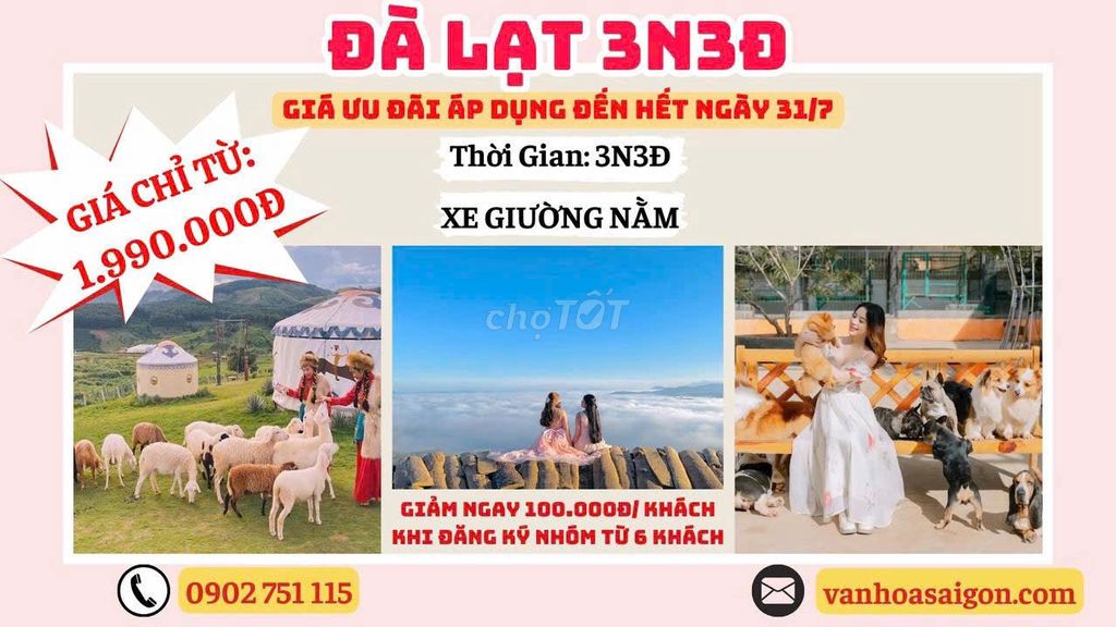 ĐÀ LẠT 3N3Đ GIÁ HỜI 1.990.000