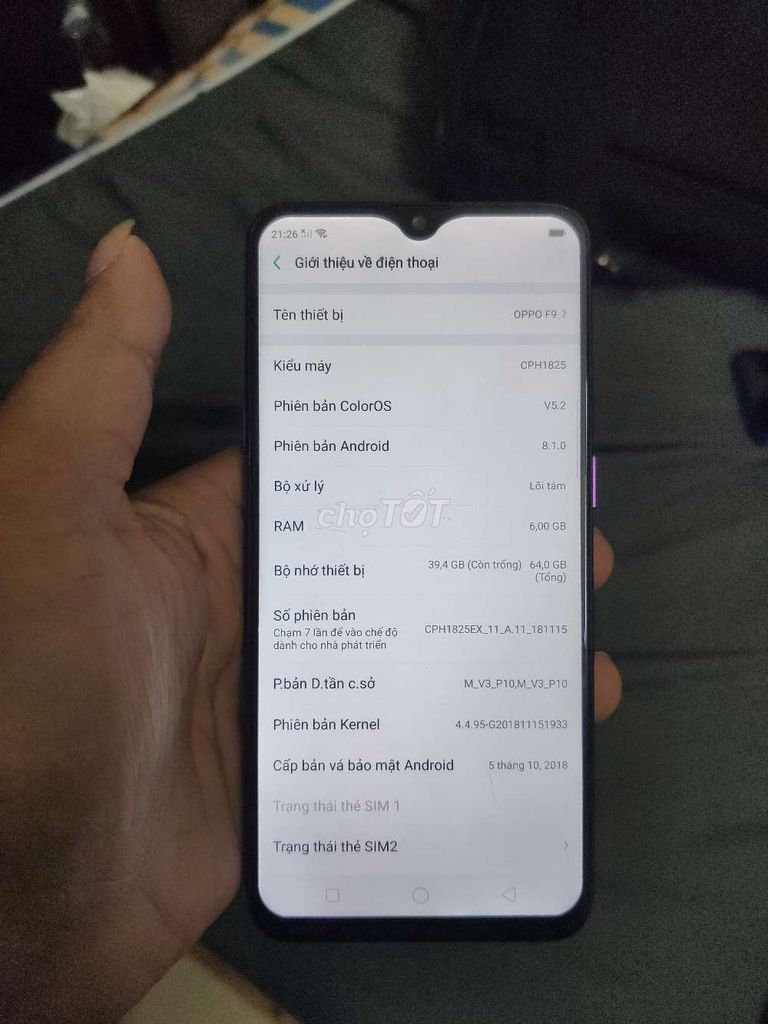 Oppo F9 6GB/64GB Tím. Mua bán Điện thoại tại Quận Hoàng Mai Hà Nội được đăng bởi Nguyễn Xuân Đại hình 1