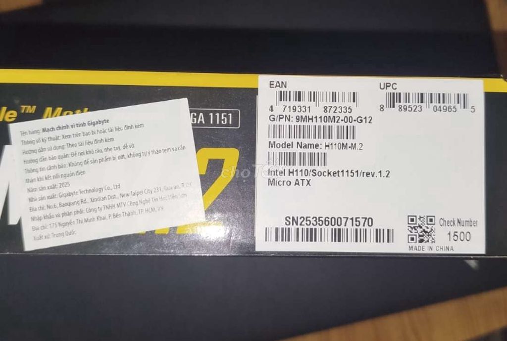 Bo mạch chủ Gigabyte H110M-M.2 Mới. Mua bán Linh kiện (RAM, Card...) tại Thành phố Phan Thiết Bình Thuận được đăng bởi Thọ hình 1