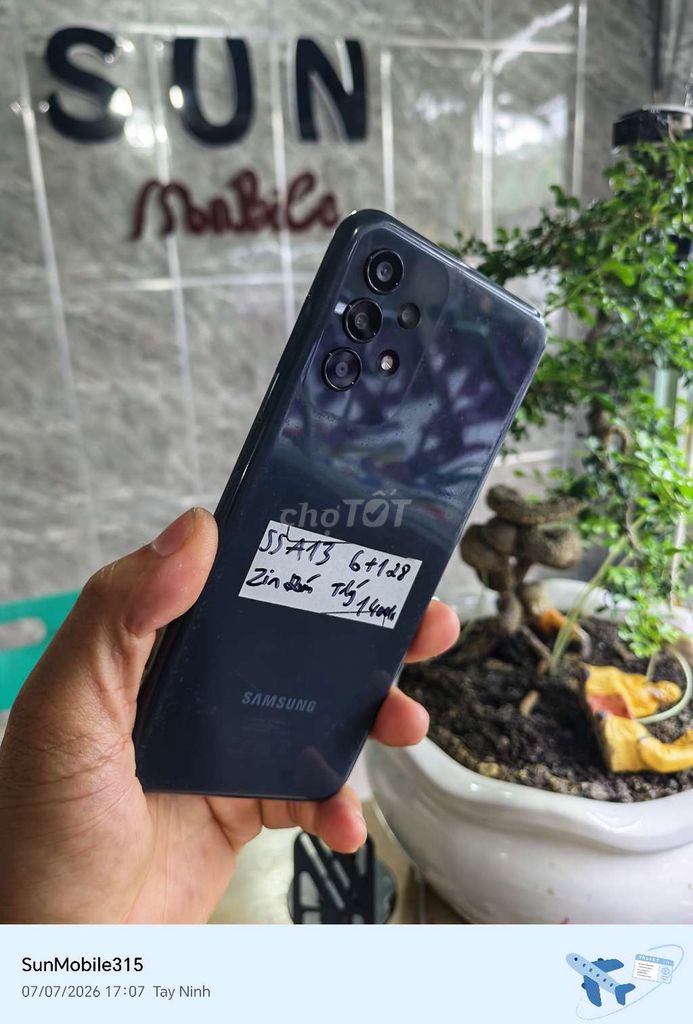 Samsung A13 R6+128 Pin5000 (Màn zin đóm) . Mua bán Điện thoại tại Huyện Trảng Bàng Tây Ninh được đăng bởi Sun Mobile Shop Điện Thoại Trảng Bàng Tây Ninh 01 hình 1