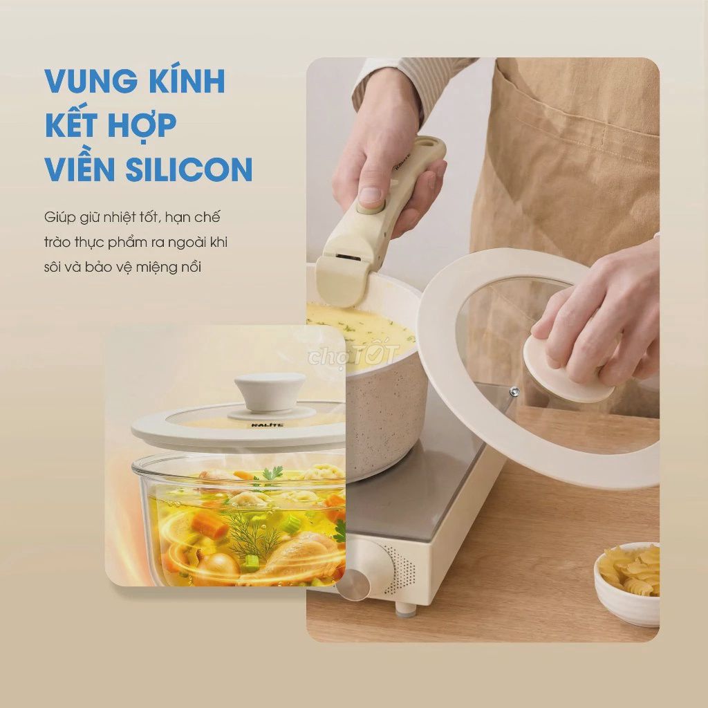 Bộ nồi chảo Kalite Heritage KCS126 Ceramic Kem. Mua bán Dụng cụ nhà bếp tại Quận Hà Đông Hà Nội được đăng bởi Lượng Nguyễn hình 1