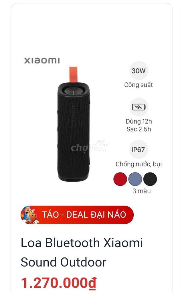Loa Bluetooth Xiaomi Sound Outdoor. Mua bán Tivi, Âm thanh tại Quận Thanh Khê Đà Nẵng được đăng bởi Buyer0690 hình 1