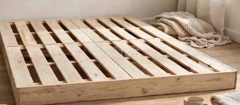 Giường pallet Gỗ thông Vàng nhạt 1m4 x 2m Mới đẹp. Mua bán Giường, chăn ga gối nệm tại Thành phố Phan Thiết Bình Thuận được đăng bởi Dương Châu hình 1