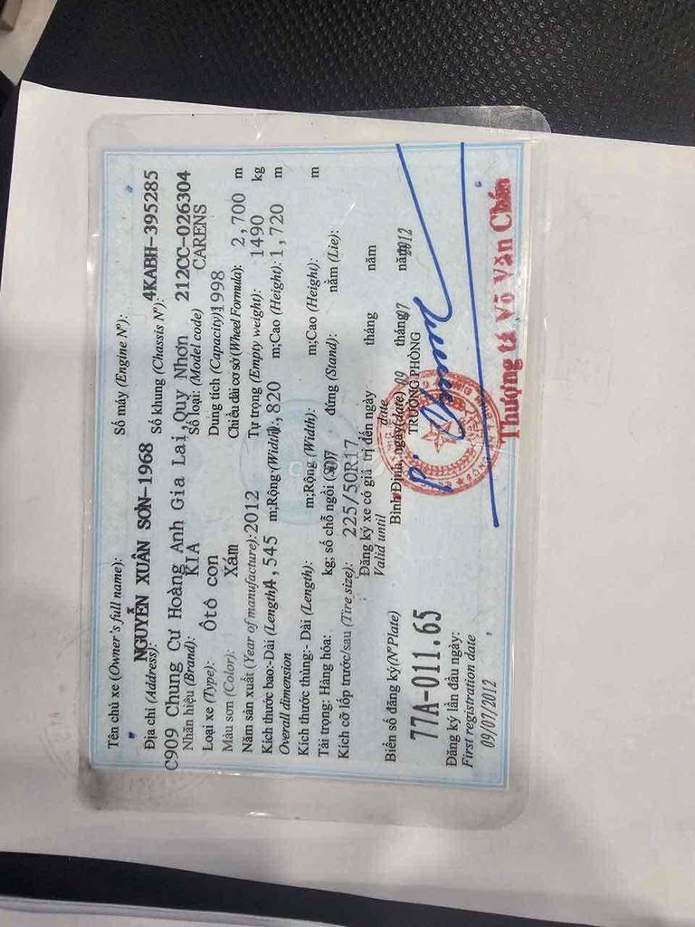 Carens 2012 . máy số zin . đăng kiểm 08/2026. Mua bán Ô tô tại Huyện Hóc Môn Tp Hồ Chí Minh được đăng bởi hoang van hình 4