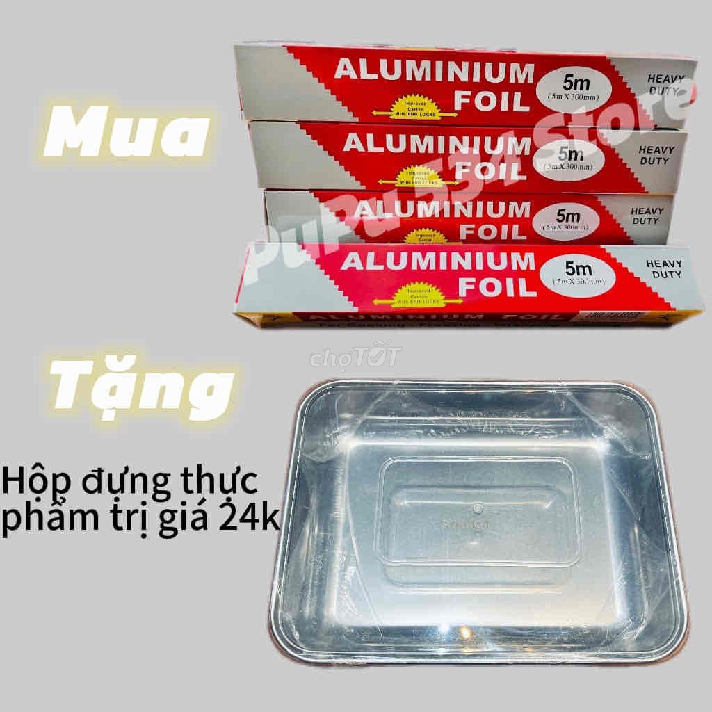 Combo 5 cuộn giấy bạc tặng hộp đựng thực phẩm 304