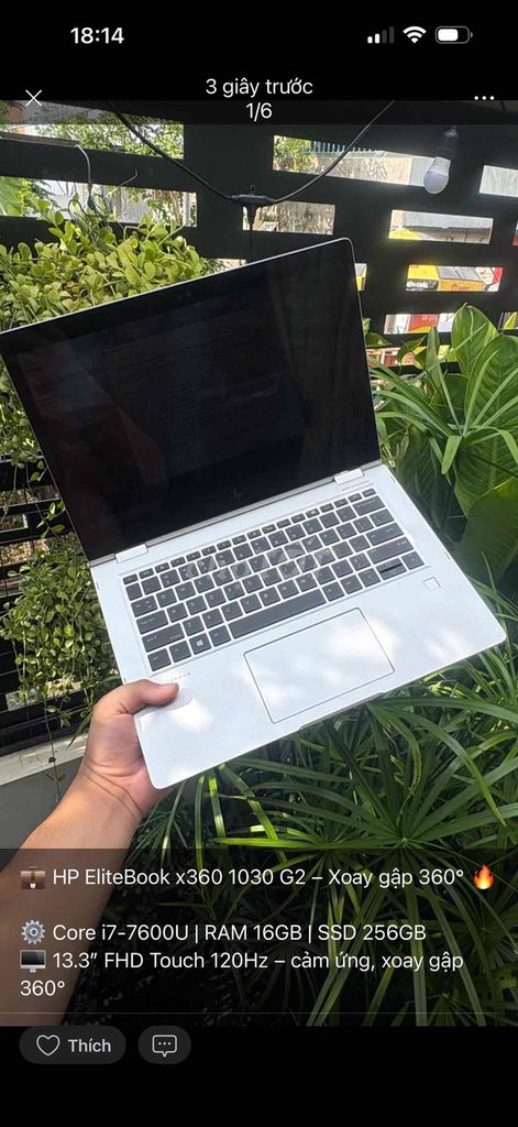HP EliteBook x360 1030 G2 i7 16GB/256GB 13.3 inch. Mua bán Laptop tại Thành phố Biên Hòa Đồng Nai được đăng bởi TRƯƠNG HUY HOÀNG hình 1