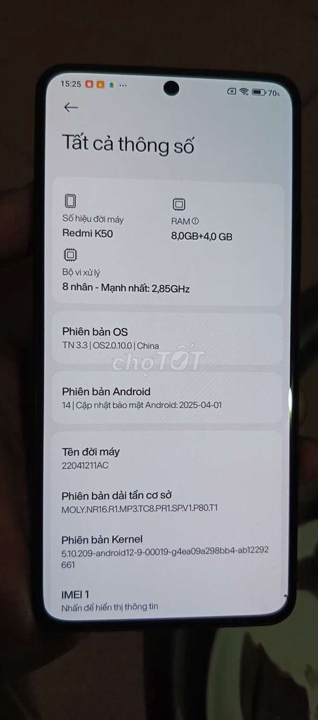 Xiaomi Redmi K50 Đen 8GB. Mua bán Điện thoại tại Huyện Cẩm Mỹ Đồng Nai được đăng bởi Ngọc Sơn hình 1
