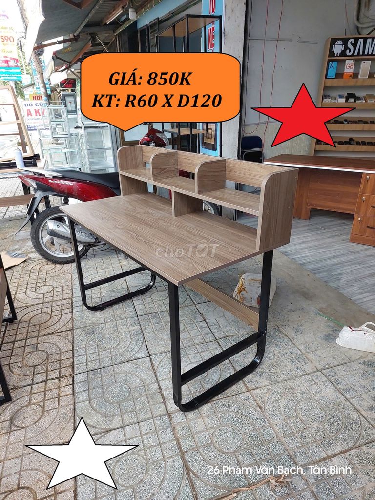 SALE BÀN LÀM VIỆC CHÂN SẮT U & BÀN 60 X 120