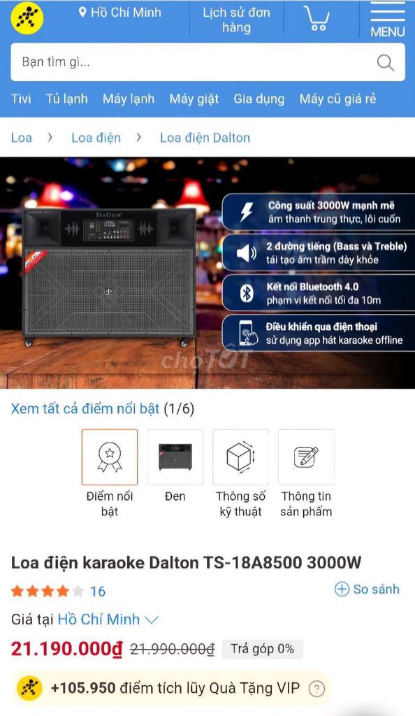 LOA ĐIỆN KARAOKE DALTON 3000W: ĐẸP 98% BH HÃNG DÀI