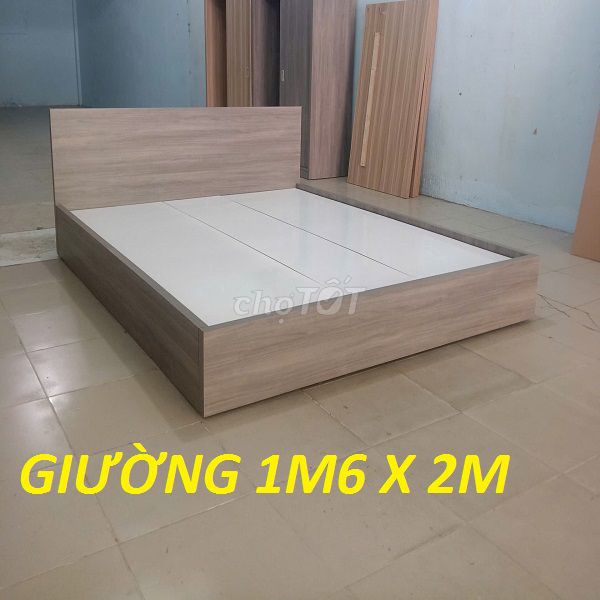 GIƯỜNG 1M6,GIƯỜNG GỔ MDF,GIƯỜNG 1M6 SL 4 CÁI