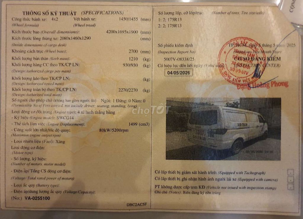 ✅Srm 2022. 2c/930kg thùng 2m1. Mua bán Xe tải, xe ben tại Quận Tân Bình Tp Hồ Chí Minh được đăng bởi hữu trí chuyên xe đẹp hình 7