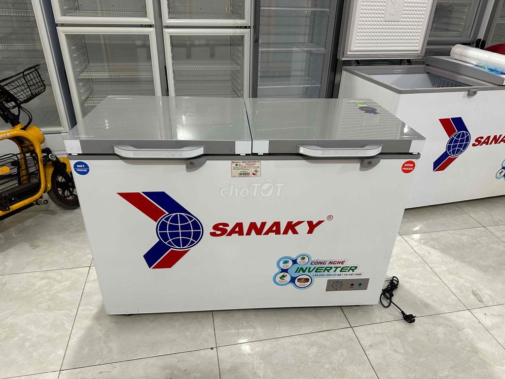 Tủ Đông Mát sanaky inverter 360 lít Bh 8/2026 90%