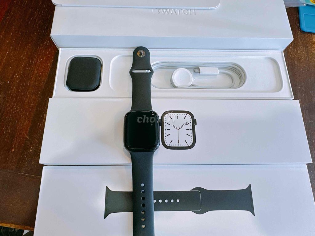 apple watch s7-45mm đen fulbox máy zin