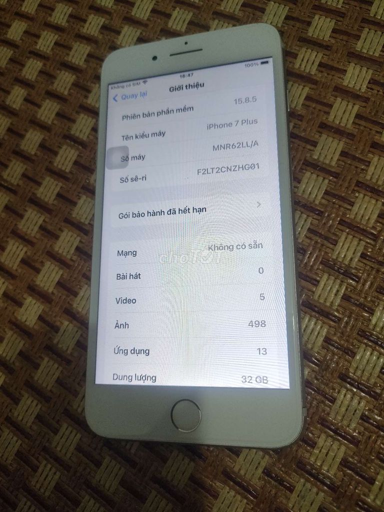 Apple iPhone 7 Plus bybass không dùng sim. Mua bán Điện thoại tại Quận Hà Đông Hà Nội được đăng bởi Trần tiến hình 1