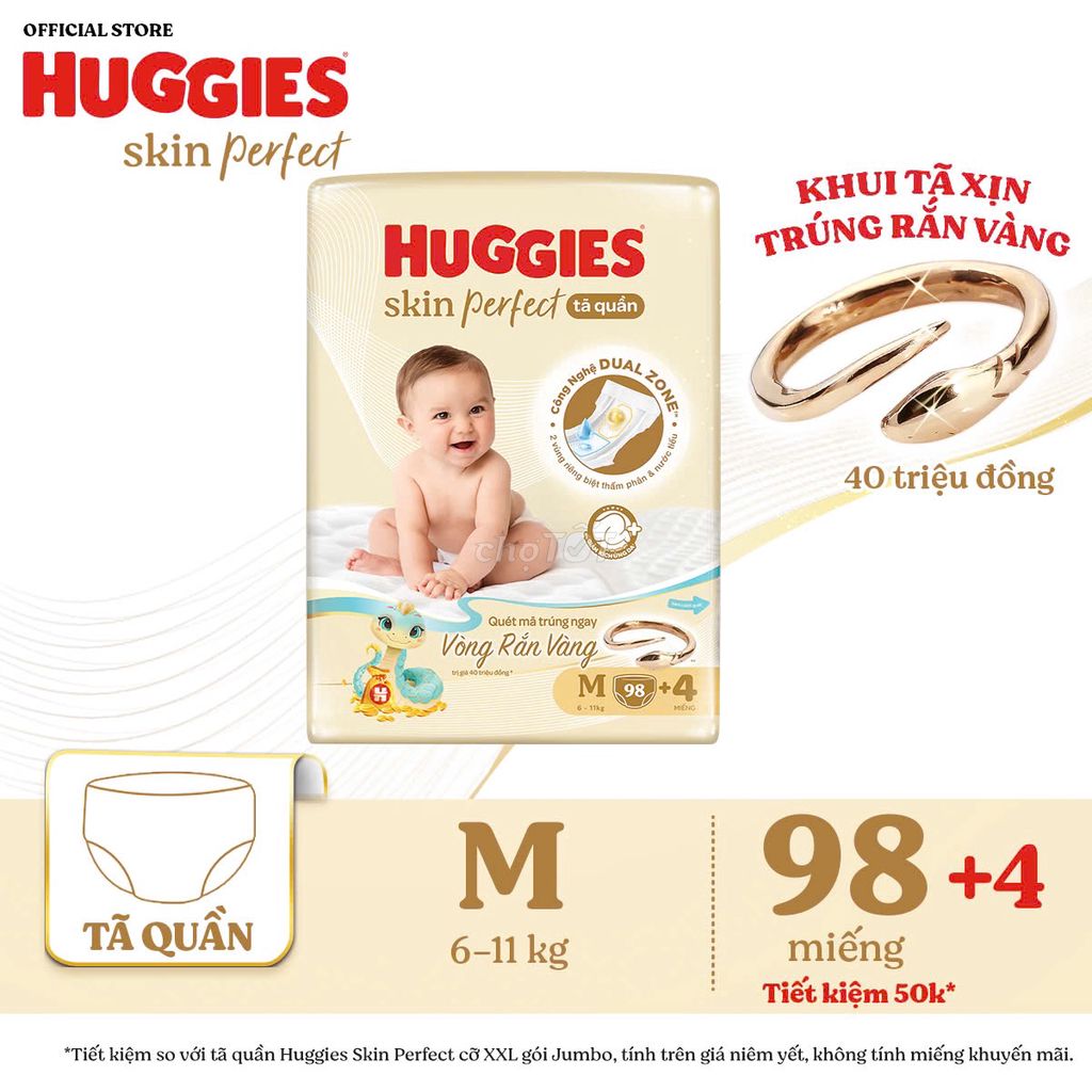 Tã huggies gói cực đại chỉ 320k