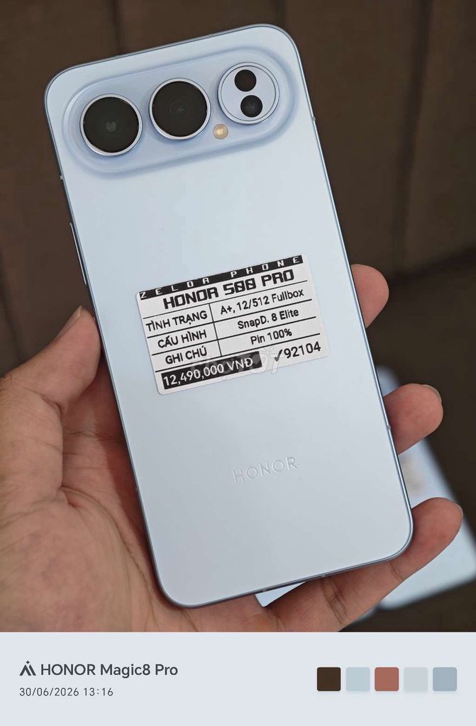 Honor 500 Pro 12GB/512GB Xanh nhạt Đã sử dụng. Mua bán Điện thoại tại Quận Ninh Kiều Cần Thơ được đăng bởi Zelda Phone hình 1