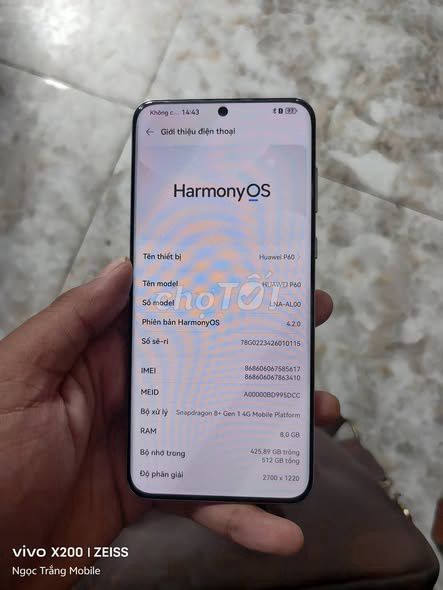 Huawei P60 512GB Trắng. Mua bán Điện thoại tại Quận 1 Tp Hồ Chí Minh được đăng bởi Hội Đồ Điện Tử hình 1