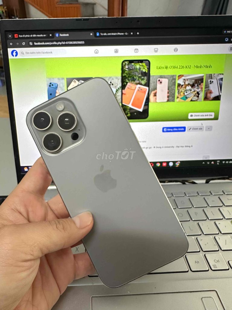Apple iPhone 15 Pro Max 256GB Xám Mới. Mua bán Điện thoại tại Quận Ngũ Hành Sơn Đà Nẵng được đăng bởi Tài Ngô hình 1