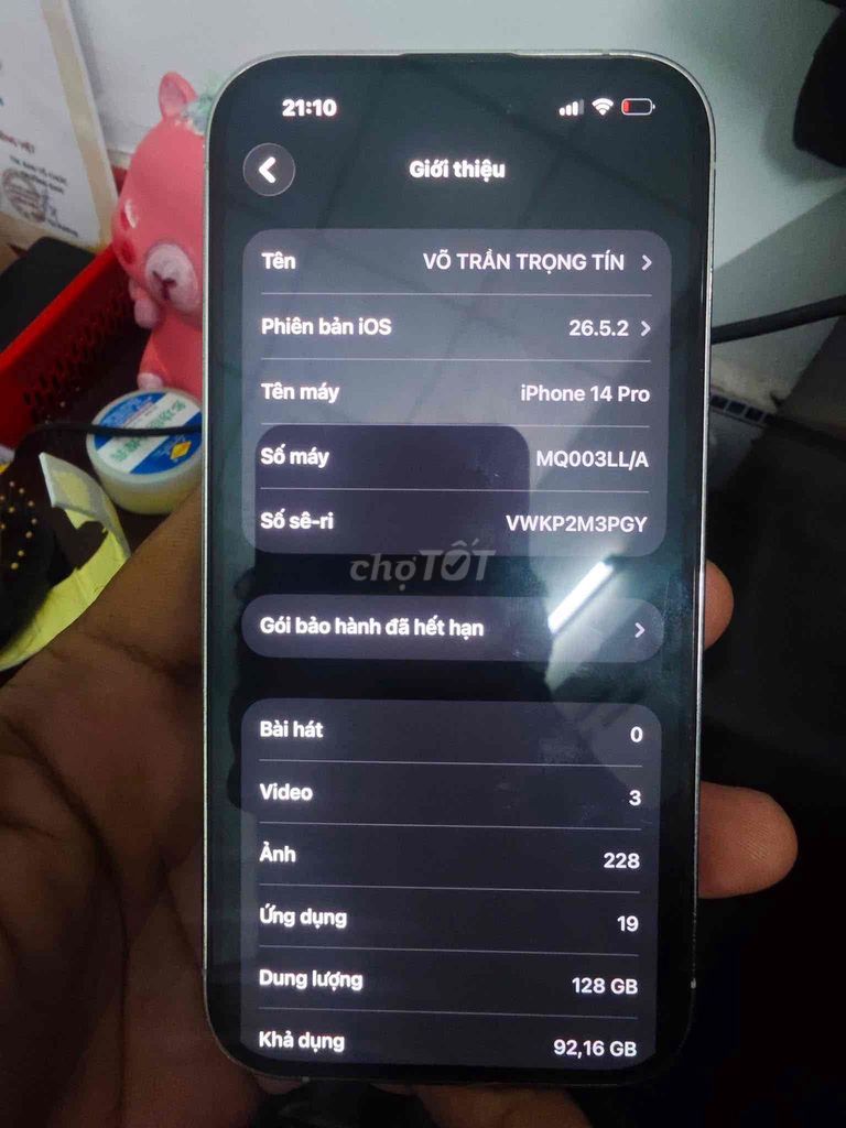 Apple iPhone 14 Pro 128GB Bạc. Mua bán Điện thoại tại Quận Ninh Kiều Cần Thơ được đăng bởi Tín Võ hình 1