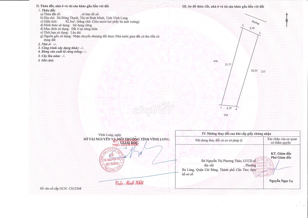 NỀN GẦN KHU CÔNG NGHIỆP VIỆT NHẬT - CHỢ GIÁO MẸO - CHỢ HÓA THÀNH