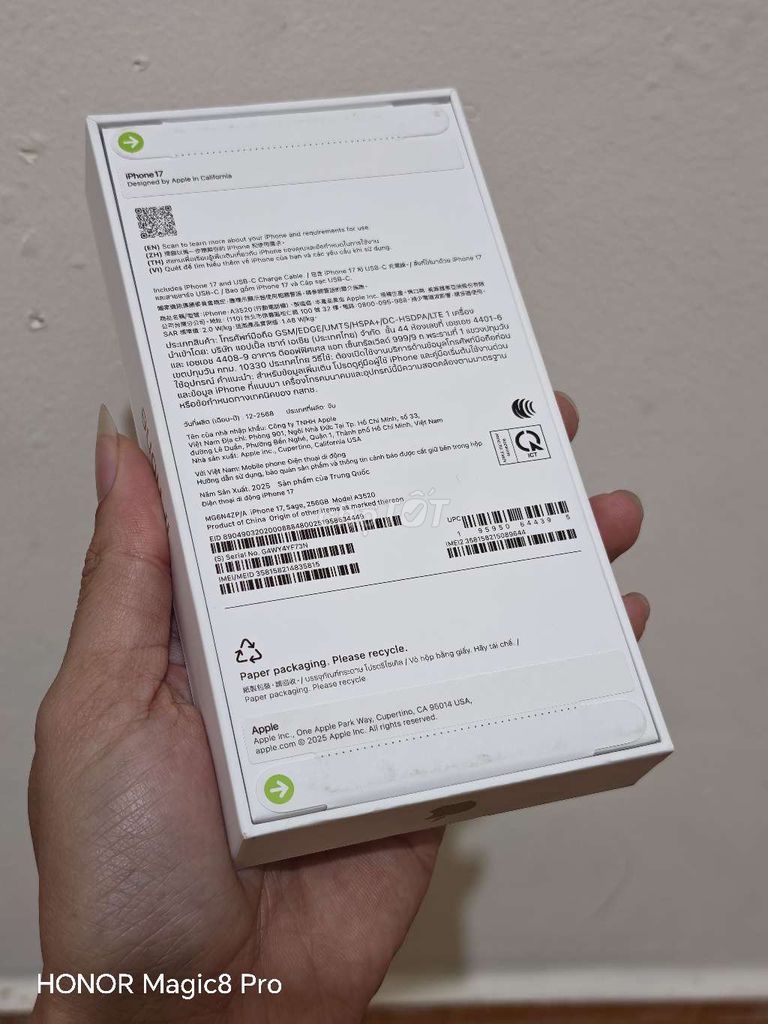 Apple iPhone 17 256GB Xanh lá Mới. Mua bán Điện thoại tại Thành phố Đà Lạt Lâm Đồng được đăng bởi Lộc Lá Mô Bai hình 1