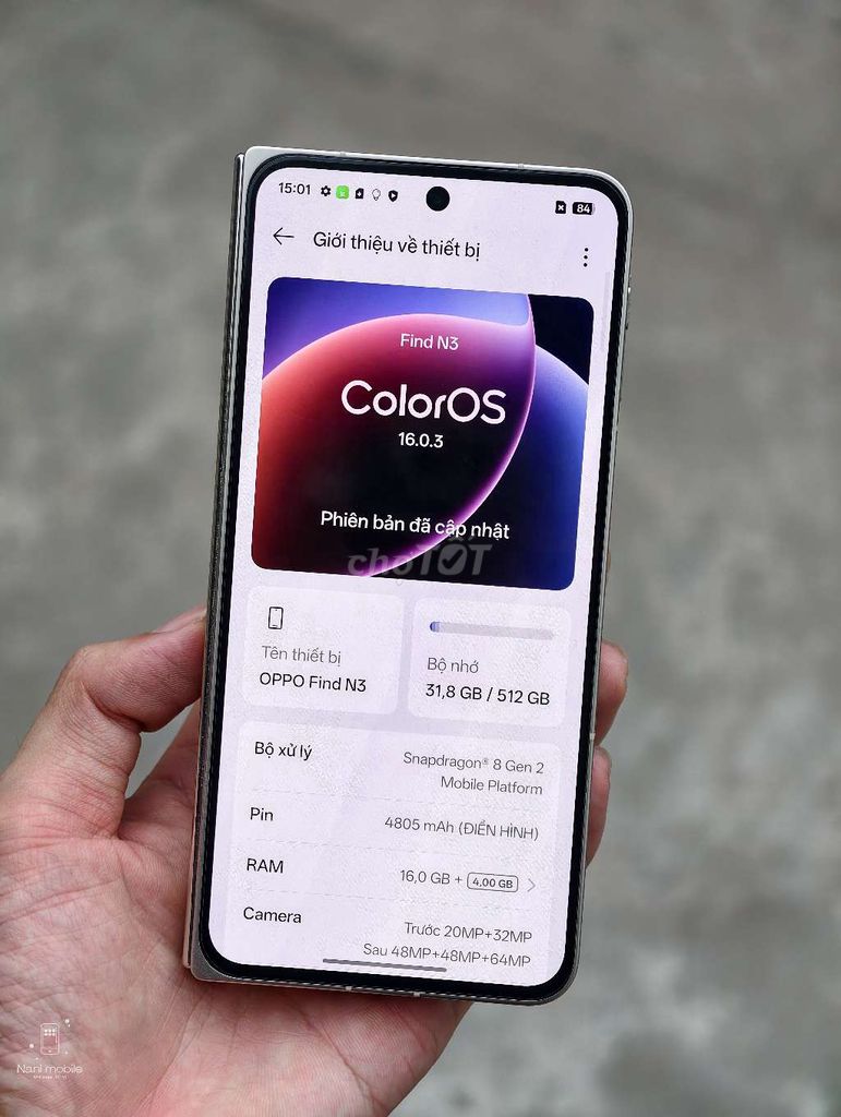 Oppo Find N3 16/512GB Vàng gold máy 99%. Mua bán Điện thoại tại Thành phố Thủ Đức Tp Hồ Chí Minh được đăng bởi NANI MOBILE hình 1