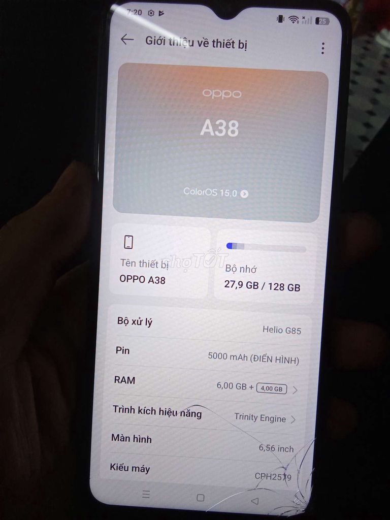 Oppo A38 Đen 128GB - Đã qua sử dụng. Mua bán Điện thoại tại Huyện Nhà Bè Tp Hồ Chí Minh được đăng bởi Nguyễn Ngọc  hình 1