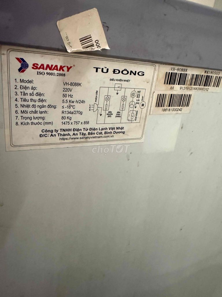 Tủ đông Sanaky VH-8088K cần sửa chữa. Mua bán Tủ lạnh tại Quận Gò Vấp Tp Hồ Chí Minh được đăng bởi dung hình 1
