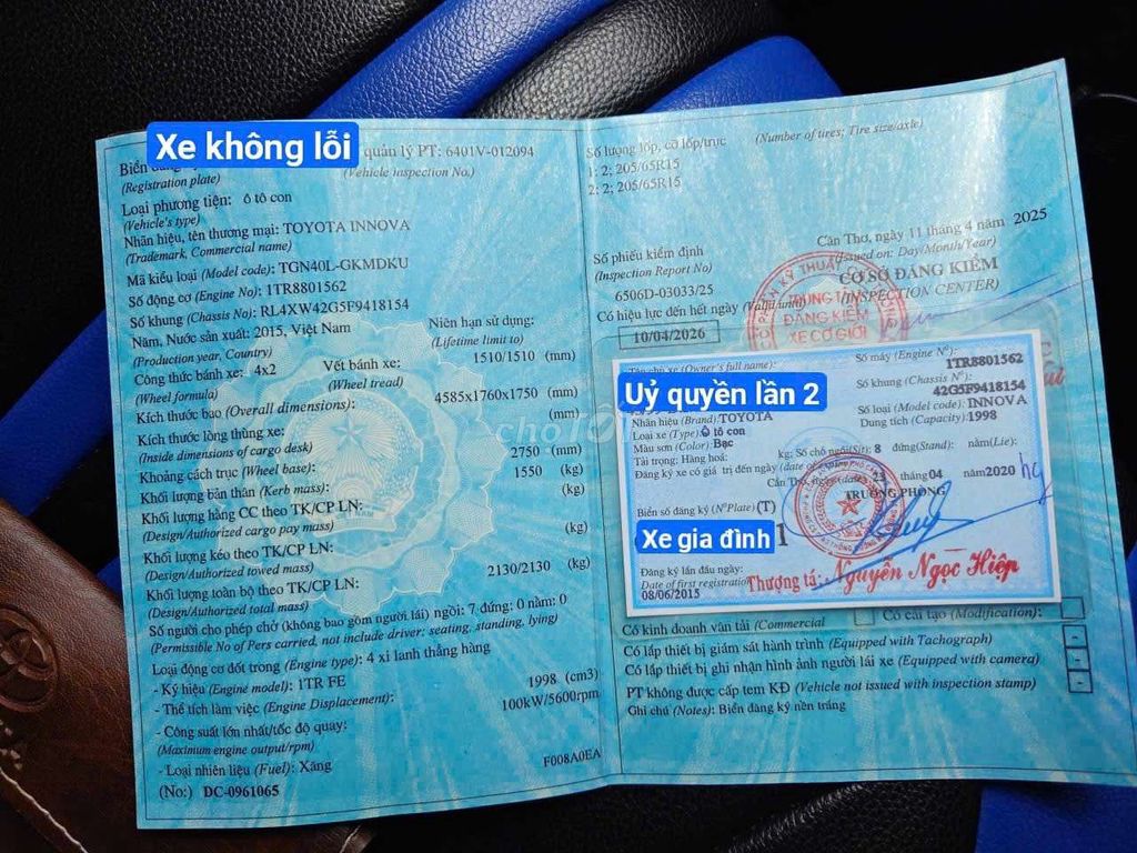 Toyota Innova 2015 Bạc. Mua bán Ô tô tại Quận Ninh Kiều Cần Thơ được đăng bởi XeBuytNho hình 7
